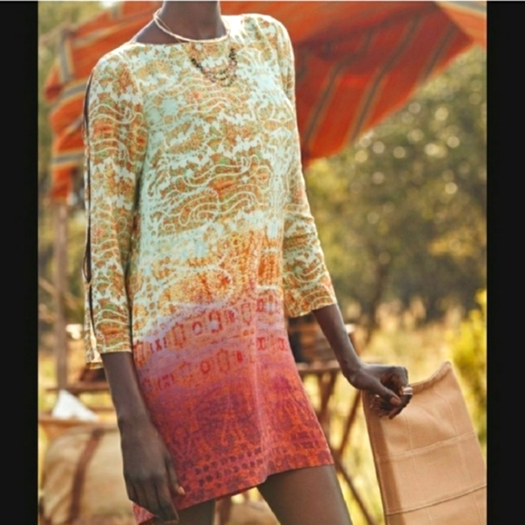 Maeve Dresses & Skirts - Maeve 100% Silk Ombre Shift Dress Size Small